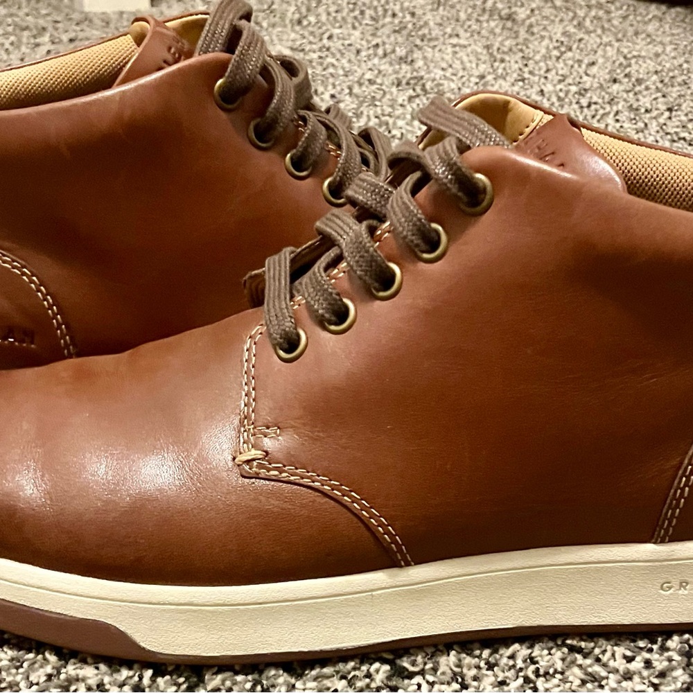 Cole Haan C32238 Size 8.5 Vartan Grand OS Shoes Mens Brown Midcut Sneakers Boot